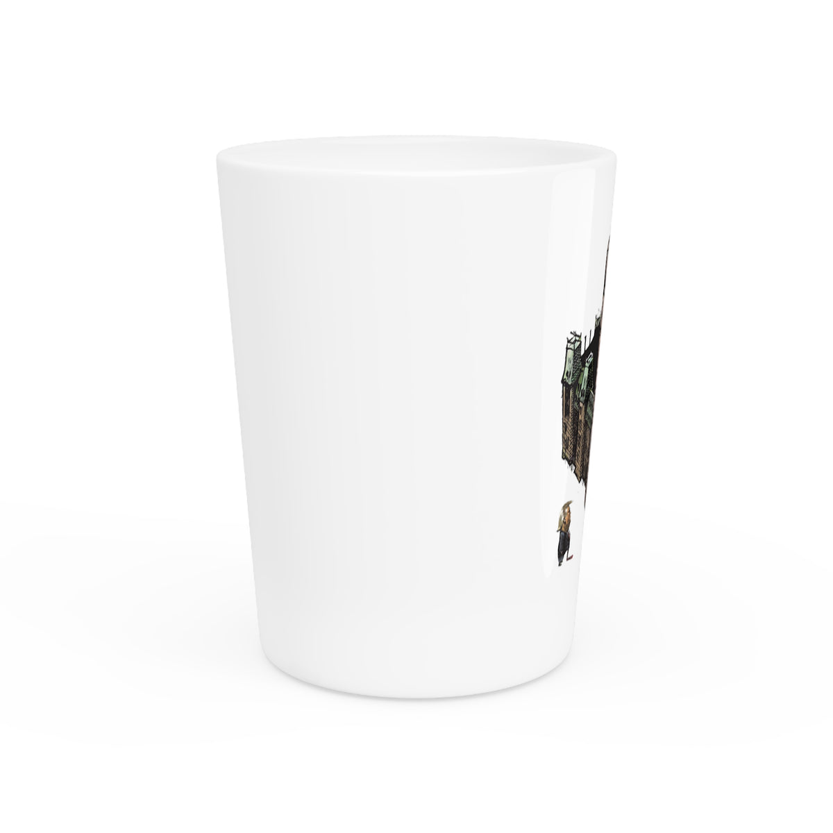 De Adder Designs "Message to America" White Ceramic 2oz Shot Glass