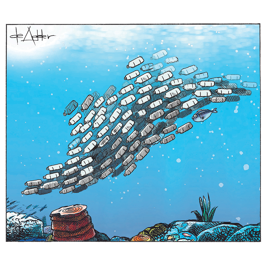 De Adder Designs "Plastic In Ocean" Tote Bag