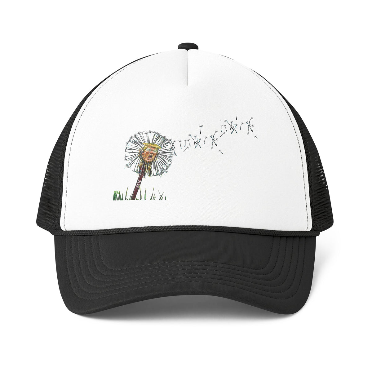De Adder Designs "Hate" Print Black and White Trucker Hat