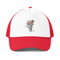 De Adder Designs "Ohara Candy" Print Red and White Trucker Hat