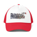 De Adder Designs "Acadia Mug" Print Red and White Trucker Hat