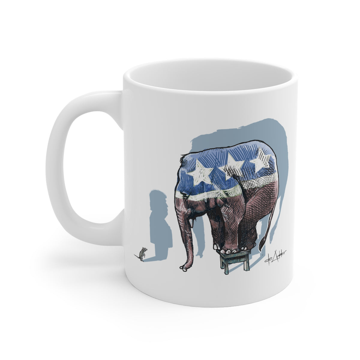 De Adder Designs "Republican Mouse" White Mug 11oz