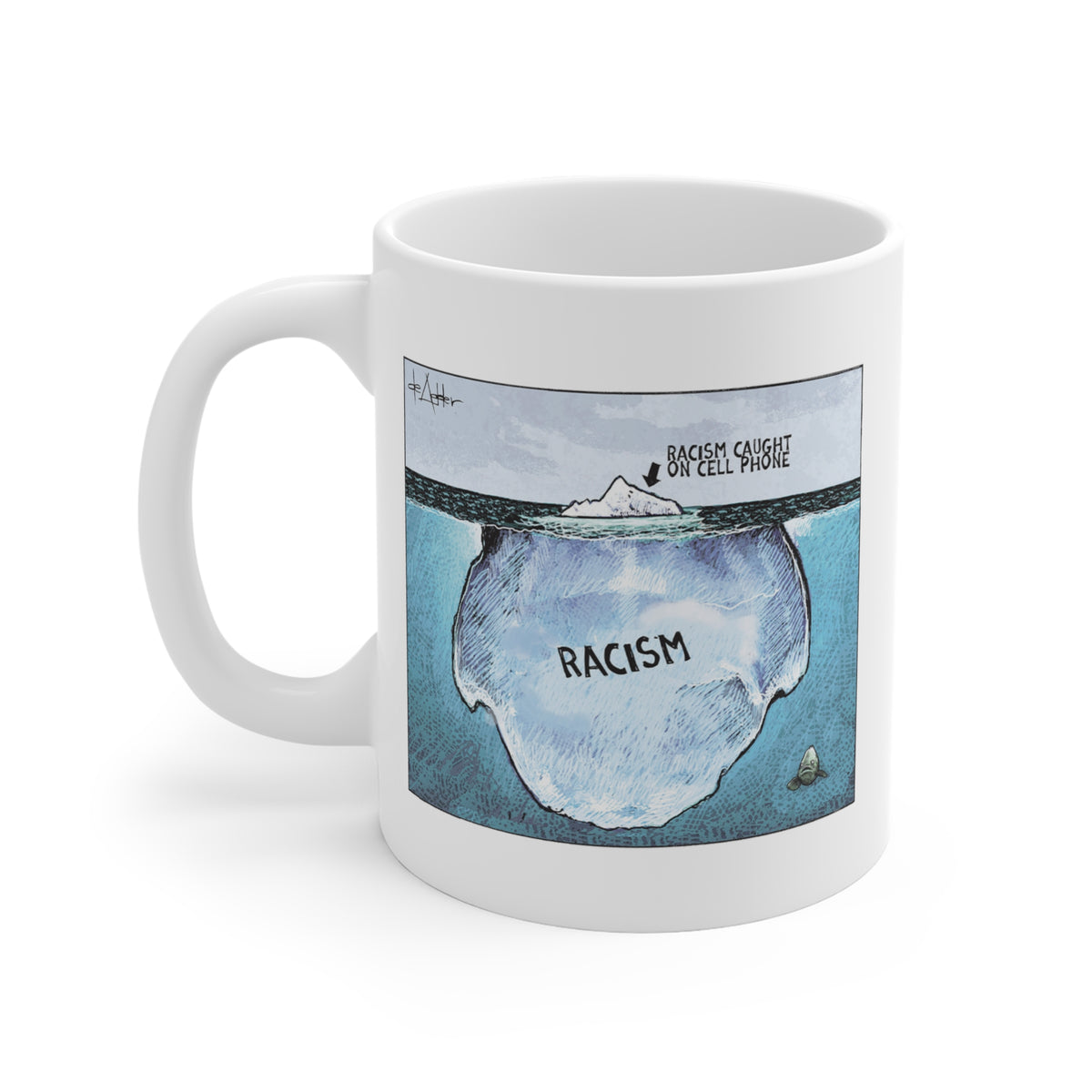 De Adder Designs "Racism Iceberg" White Mug 11oz