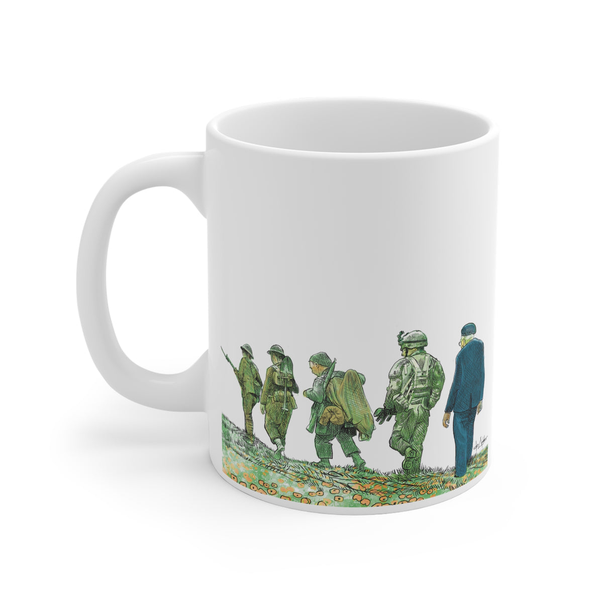 De Adder Designs "Canadian Vets" White Mug 11oz