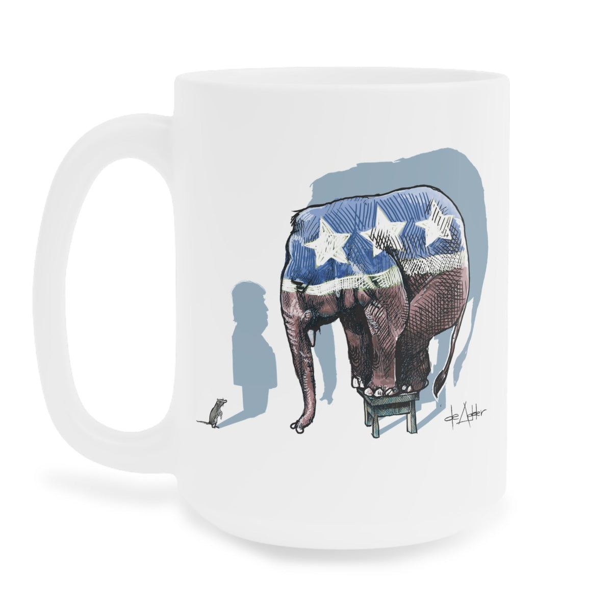 De Adder Designs "Republican Mouse" White Mug 15oz