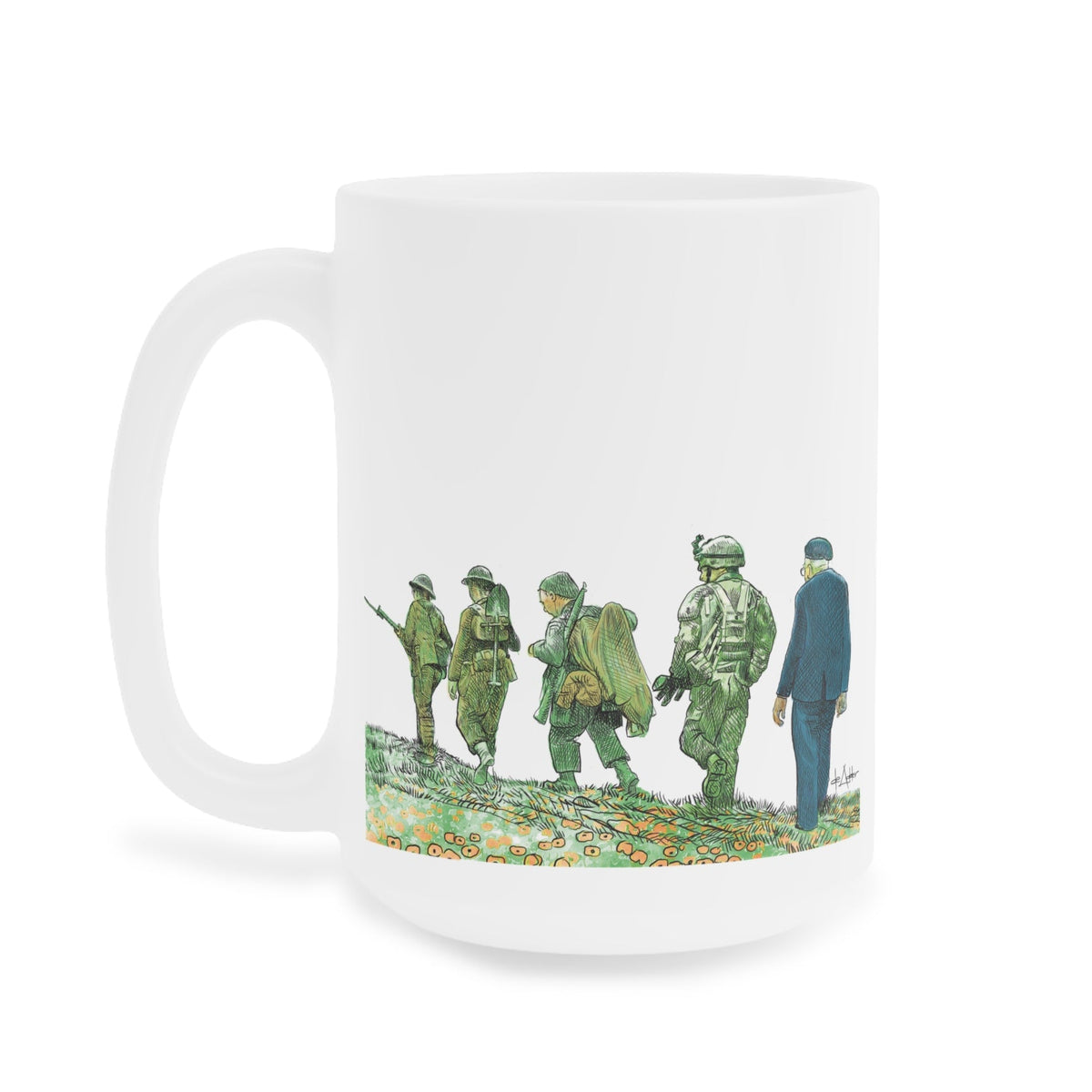 De Adder Designs "Canadian Vets" White Mug 15oz
