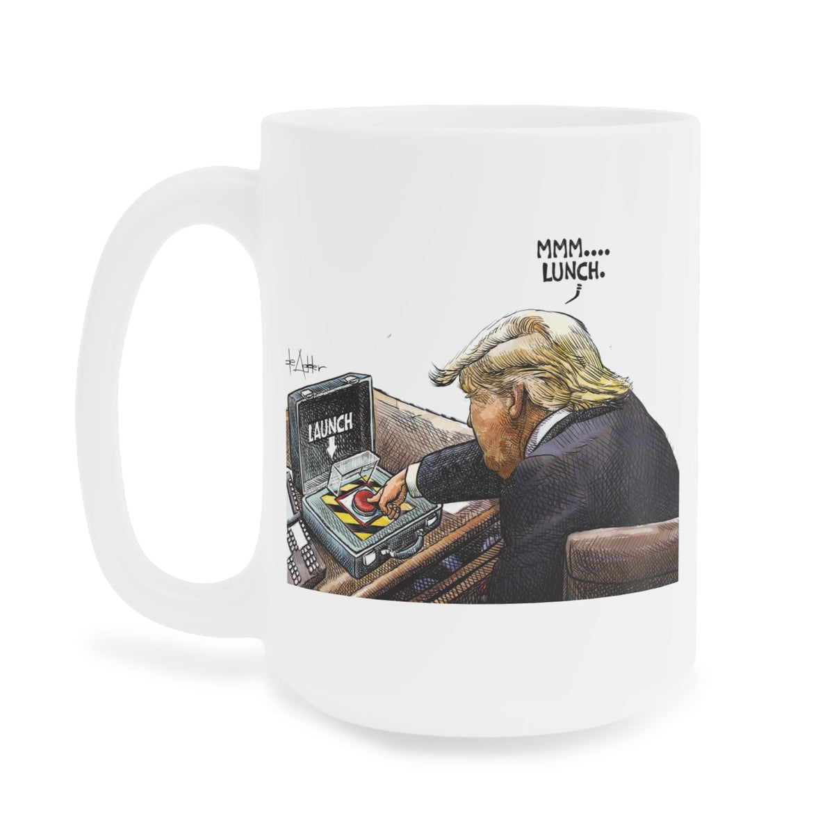 De Adder Designs "Lunch" White Mug 15oz