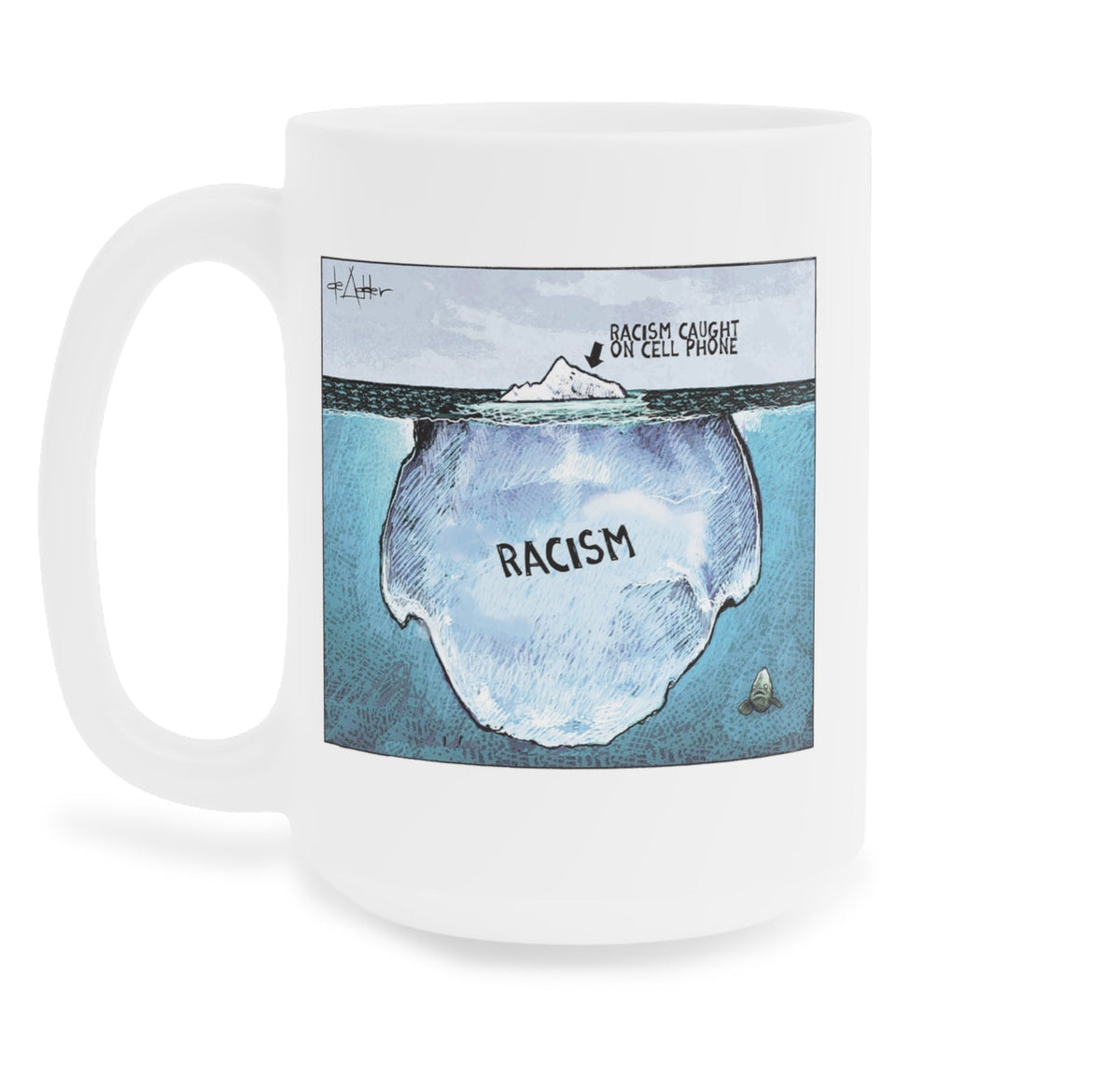 De Adder Designs "Racism Iceberg" White Mug 15oz