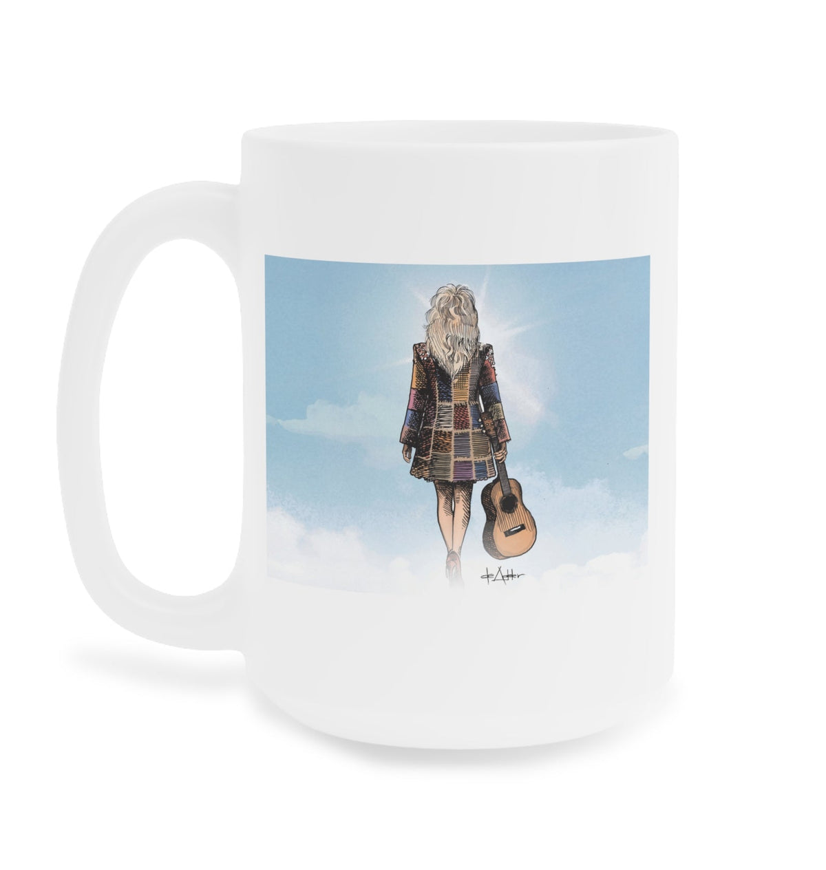 De Adder Designs "Dolly" White Mug 15oz