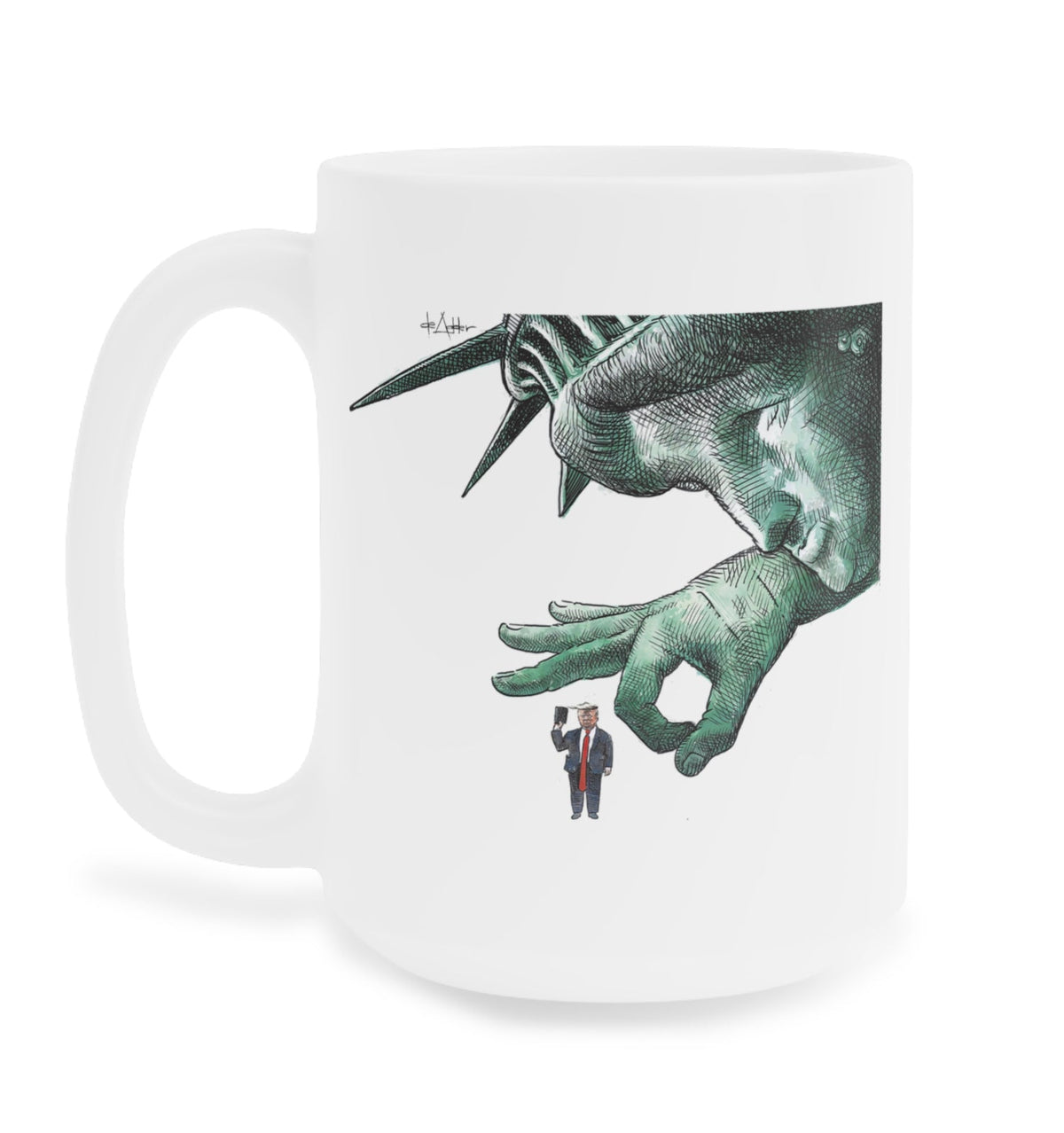 De Adder Designs "Flick Trump" White Mug 15oz