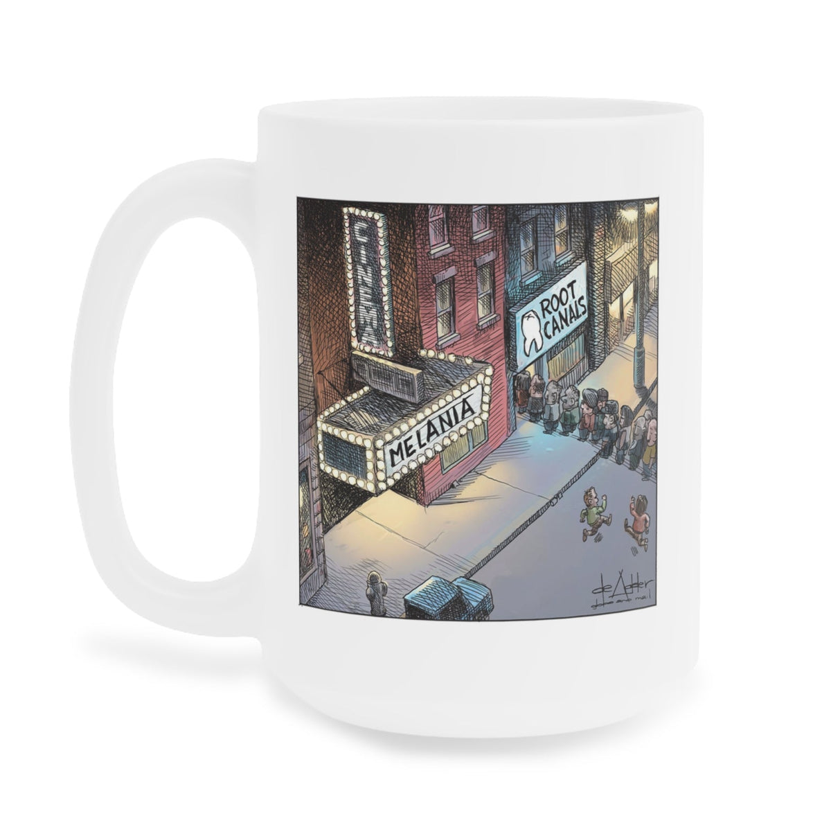 De Adder Designs "Root Canal" White Mug 15oz