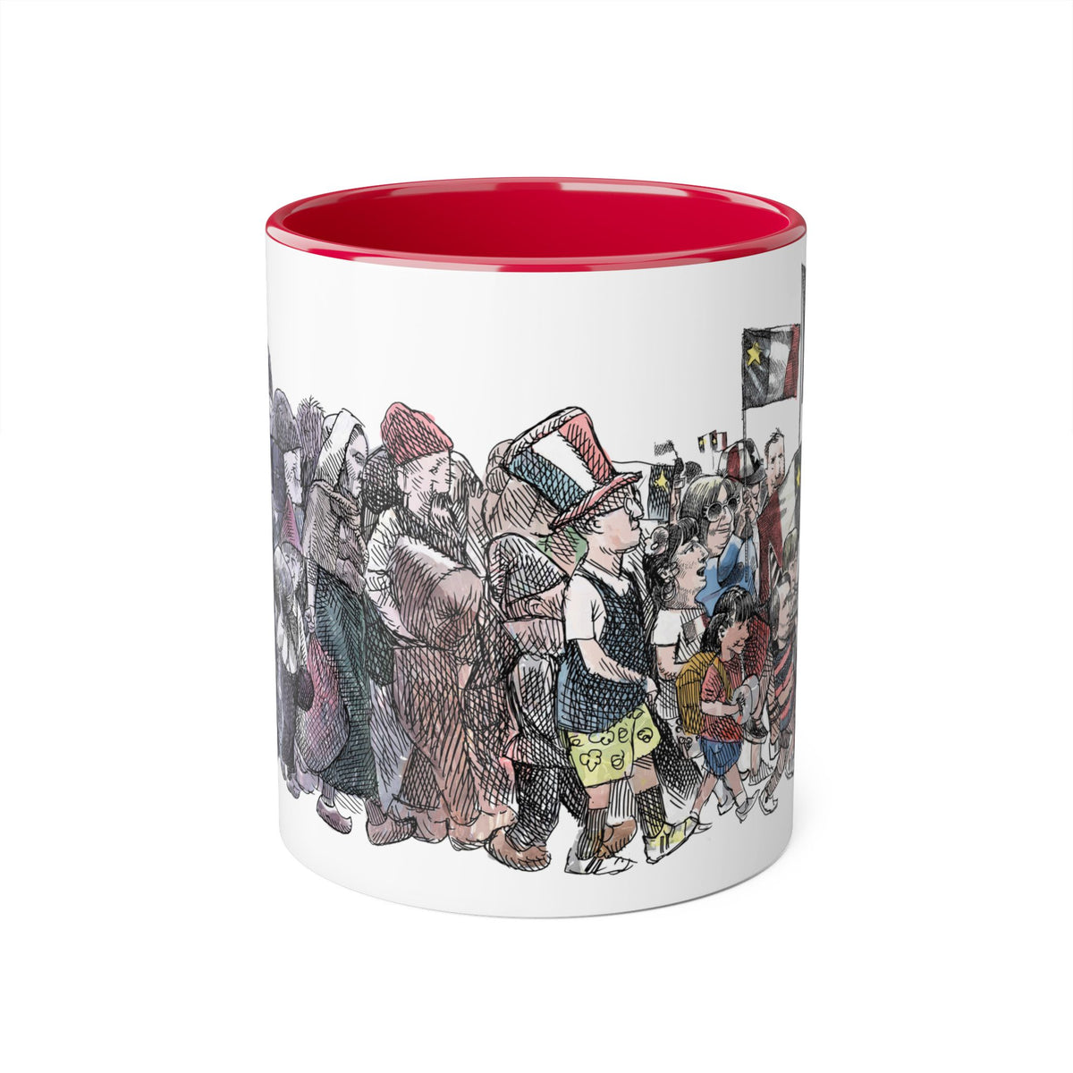 De Adder Designs "Acadia Mug" Red and White Mug 11oz