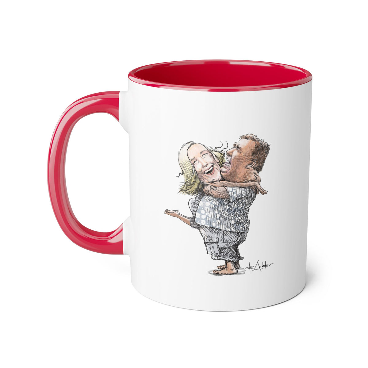 De Adder Designs "Ohara Candy" Red and White Mug 11oz