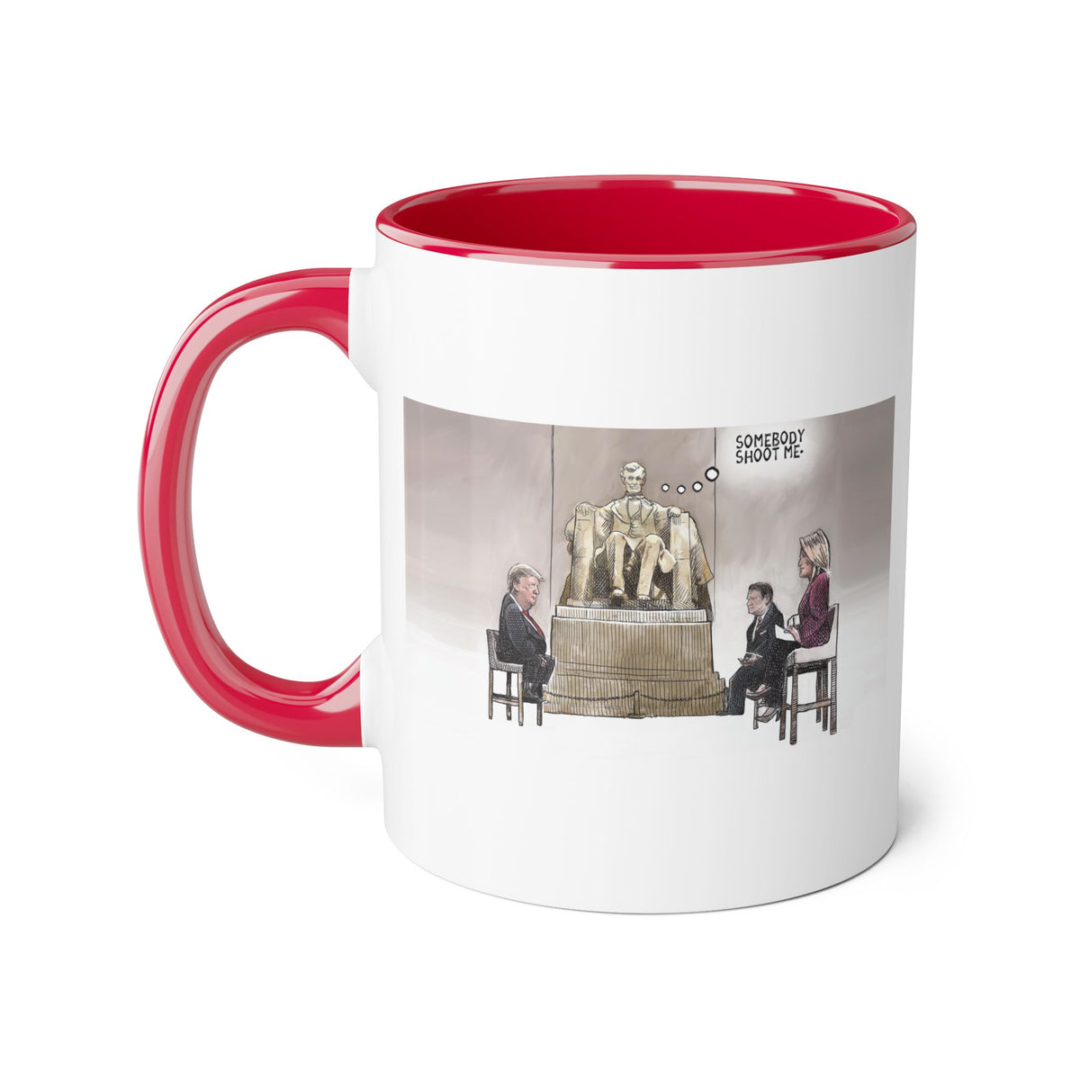 De Adder Designs "Shoot Me" Red and White Mug 11oz