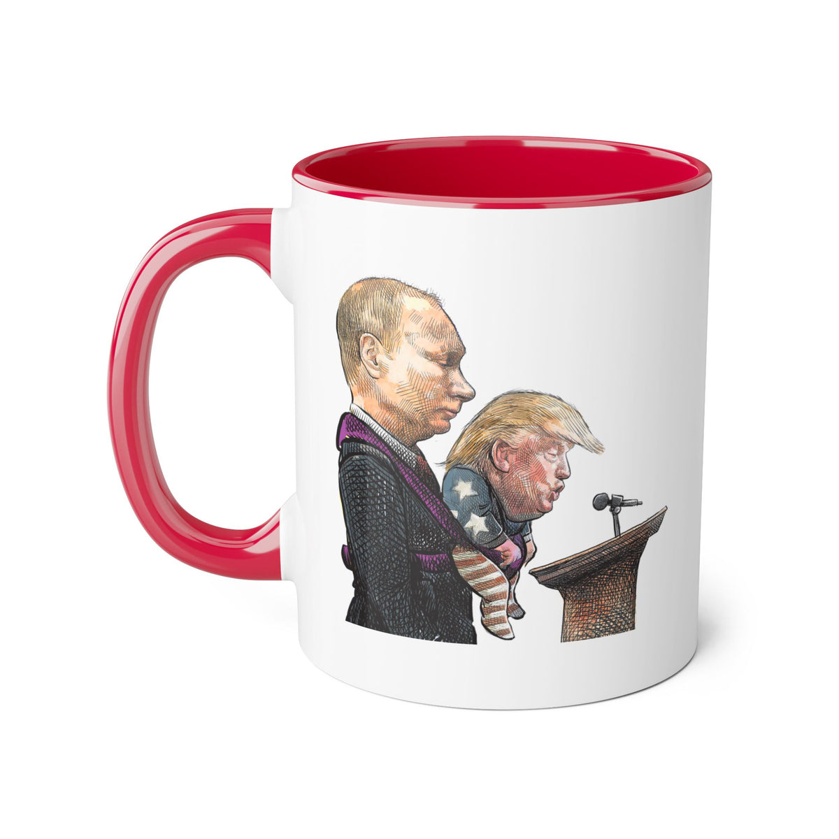 De Adder Designs "Putin" Red and White Mug 11oz
