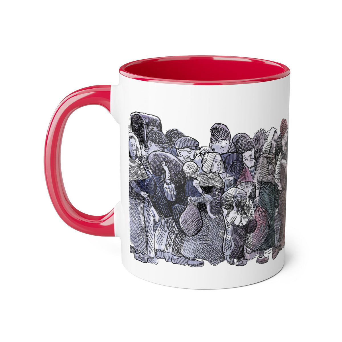 De Adder Designs "Acadia Mug" Red and White Mug 11oz