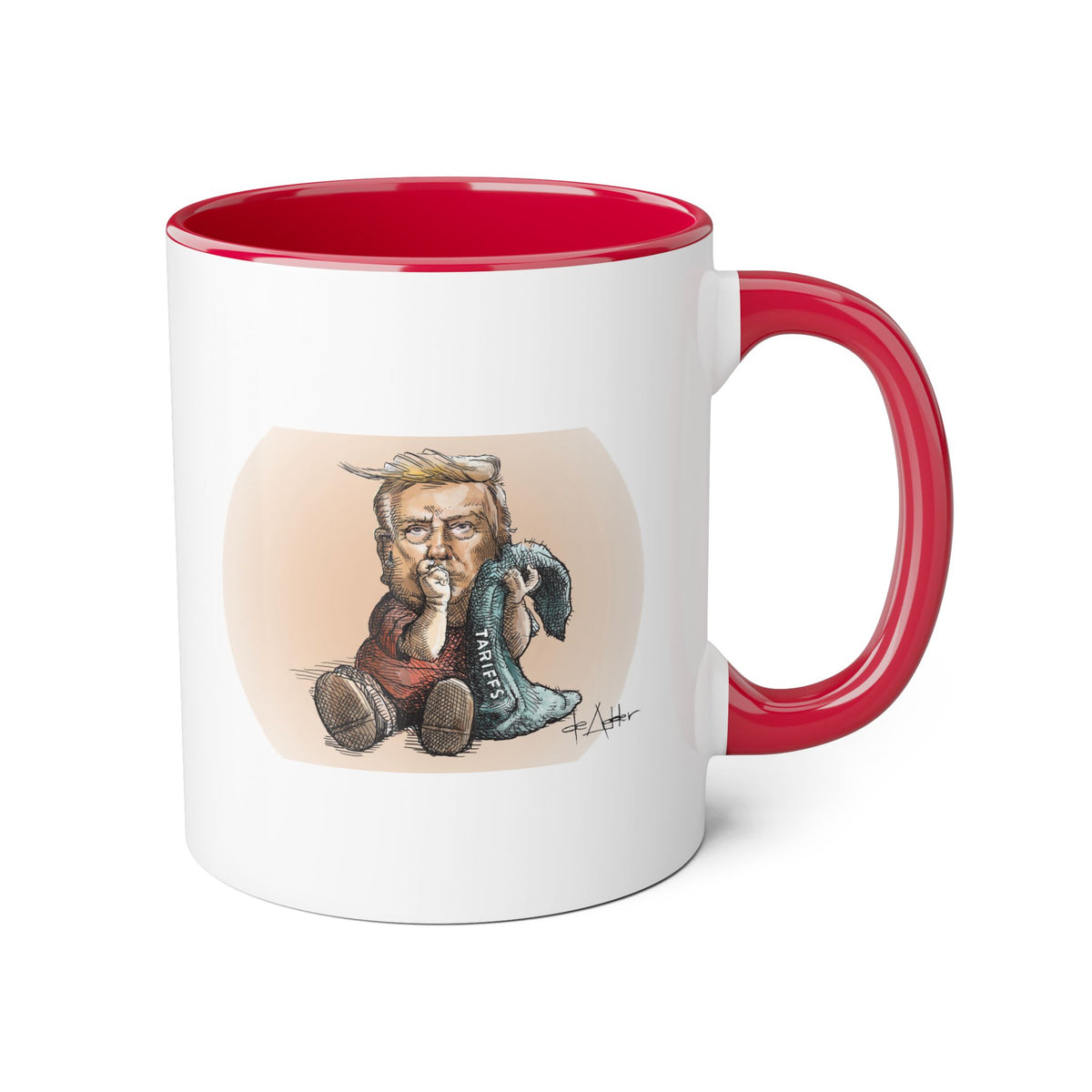 De Adder Designs "Trump the Menace" Red and White Mug 11oz