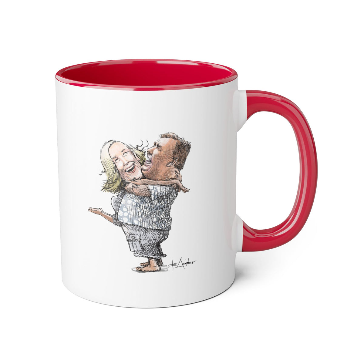 De Adder Designs "Ohara Candy" Red and White Mug 11oz