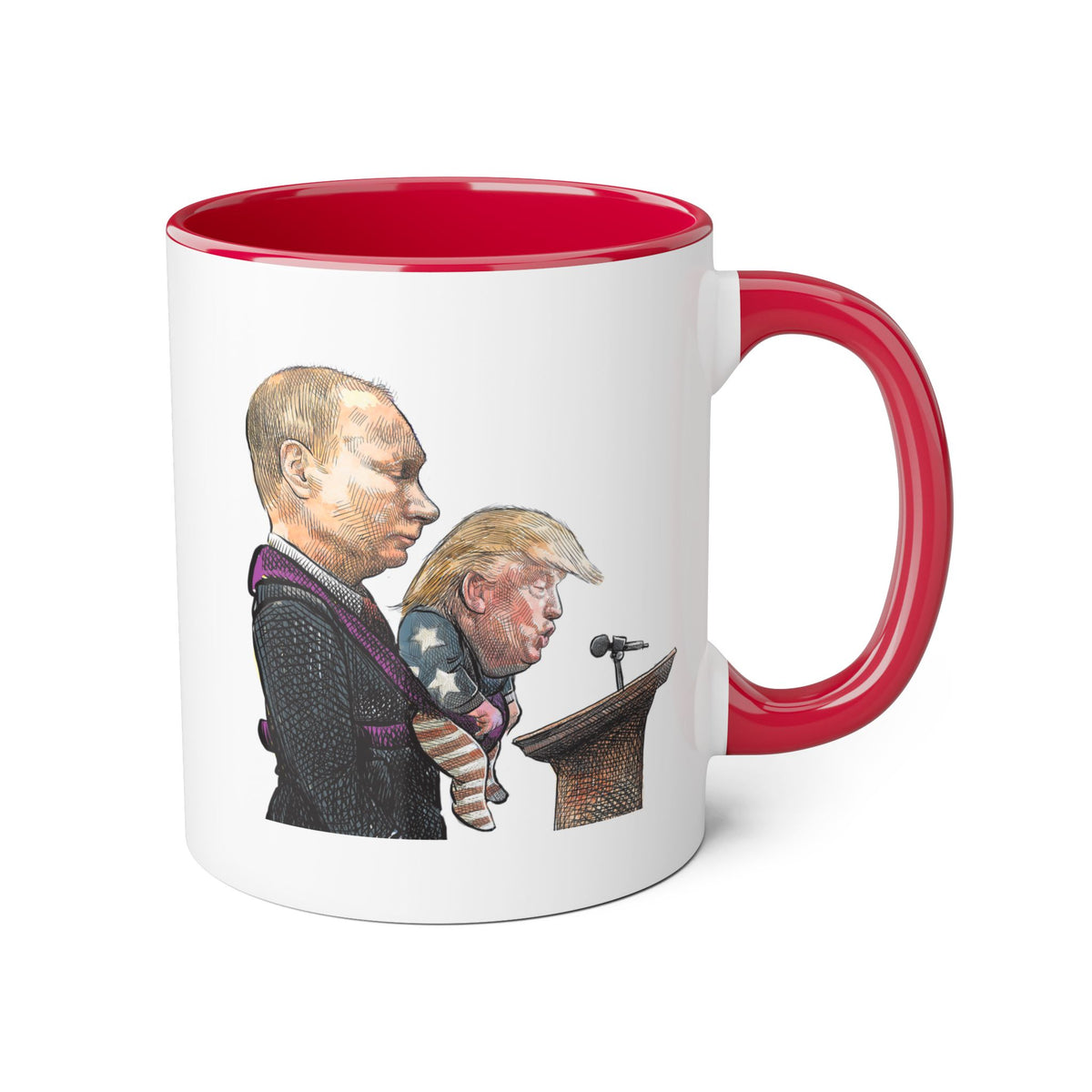 De Adder Designs "Putin" Red and White Mug 11oz