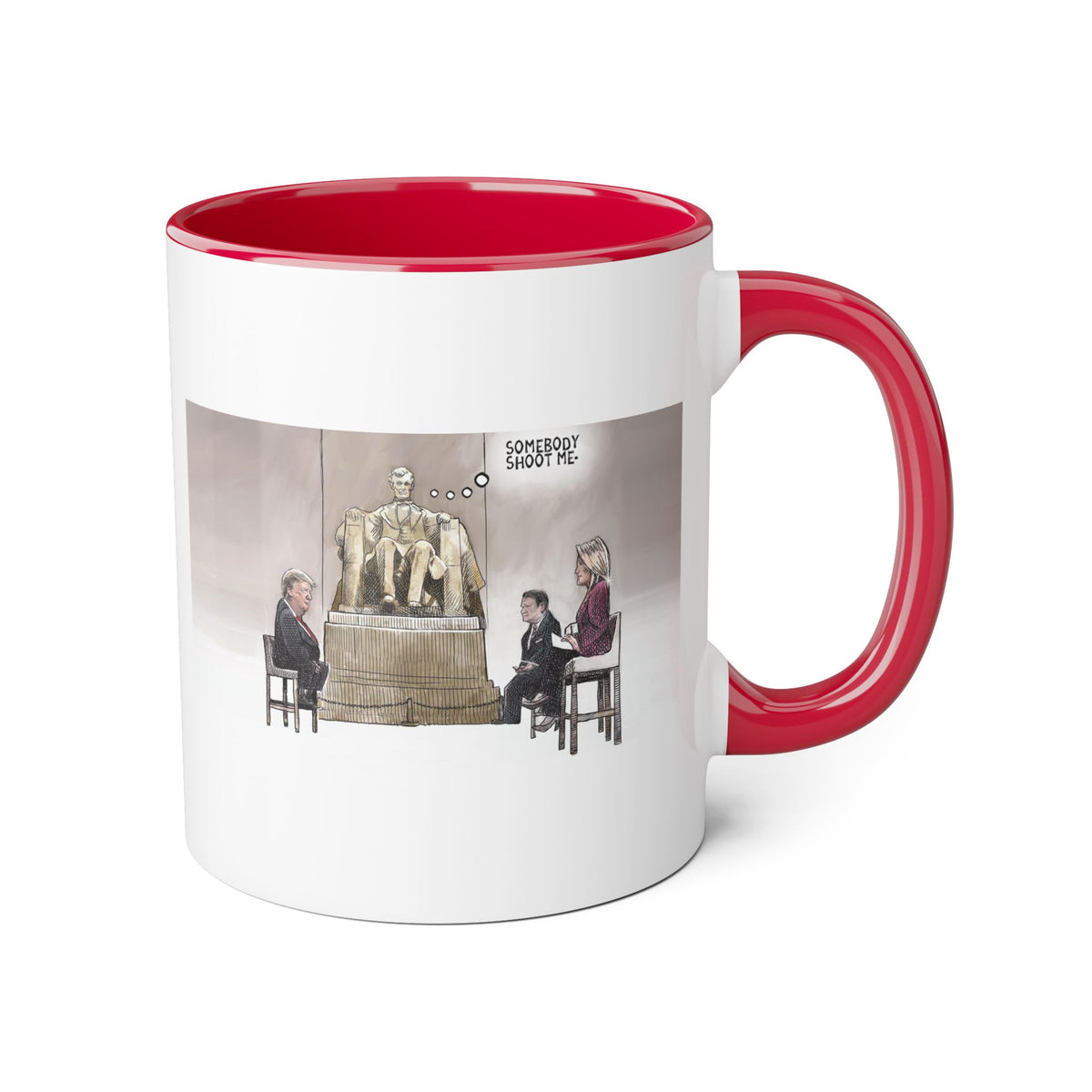 De Adder Designs "Shoot Me" Red and White Mug 11oz