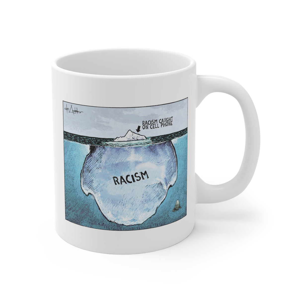 De Adder Designs "Racism Iceberg" White Mug 11oz