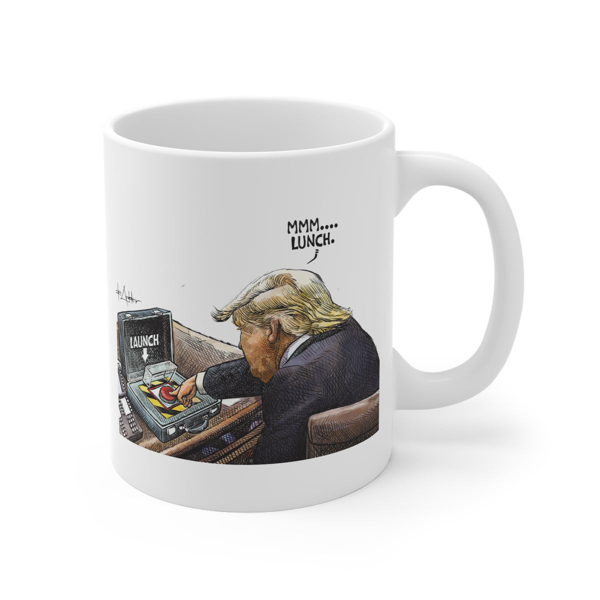 De Adder Designs "Lunch" White Mug 11oz