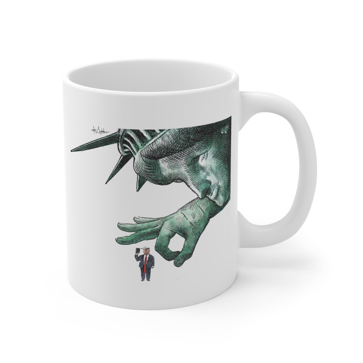De Adder Designs "Flick Trump" White Mug 11oz