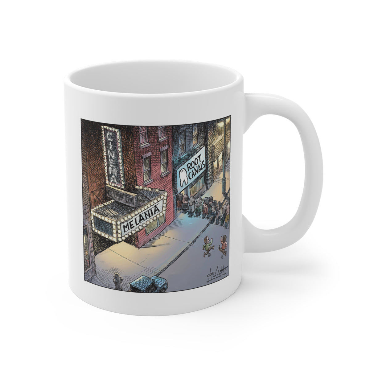 De Adder Designs "Root Canal" White Mug 11oz