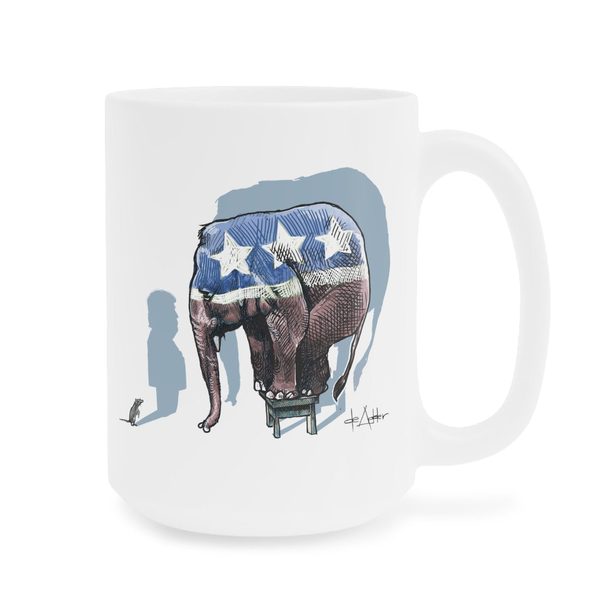 De Adder Designs "Republican Mouse" White Mug 15oz