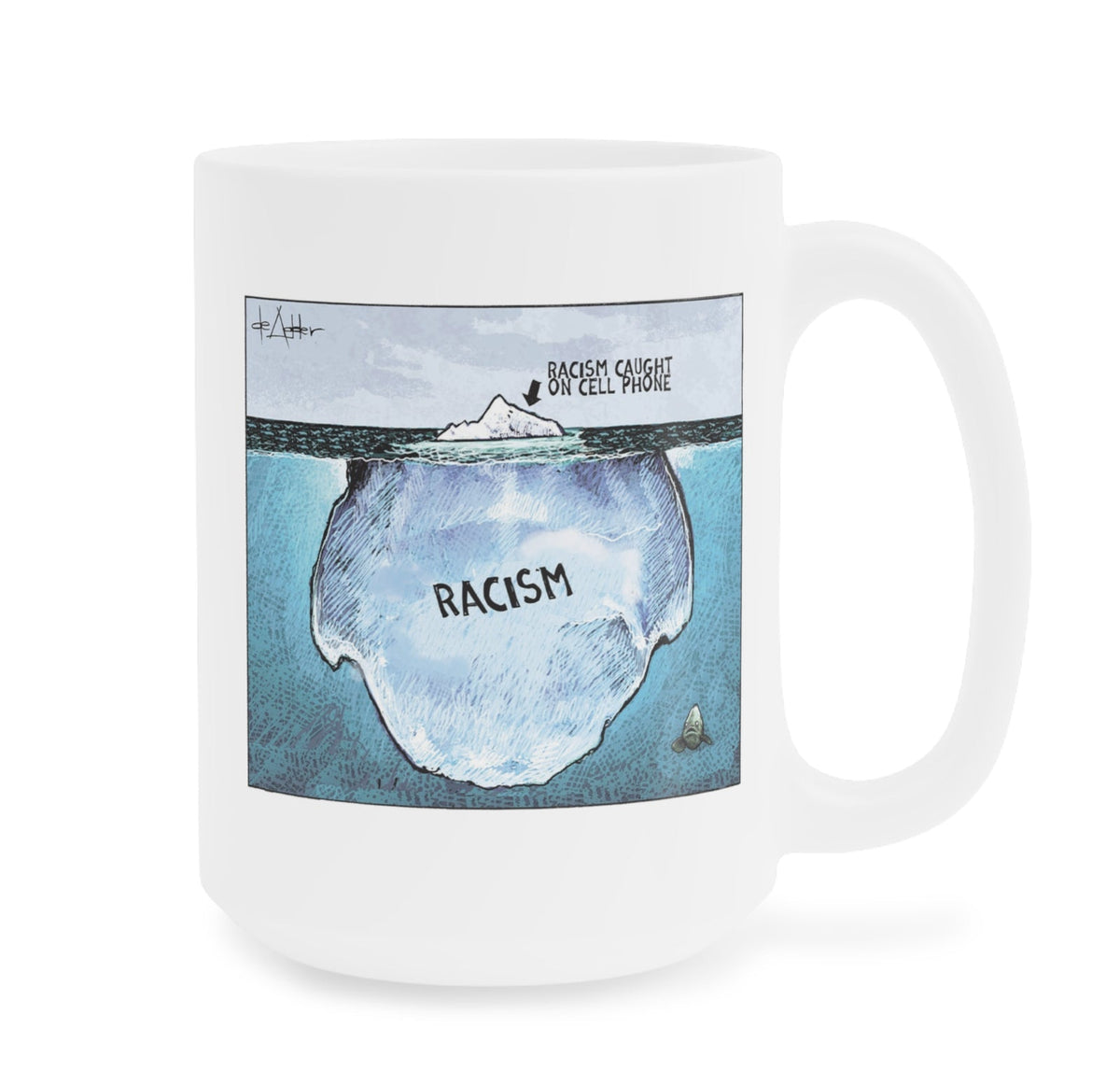 De Adder Designs "Racism Iceberg" White Mug 15oz