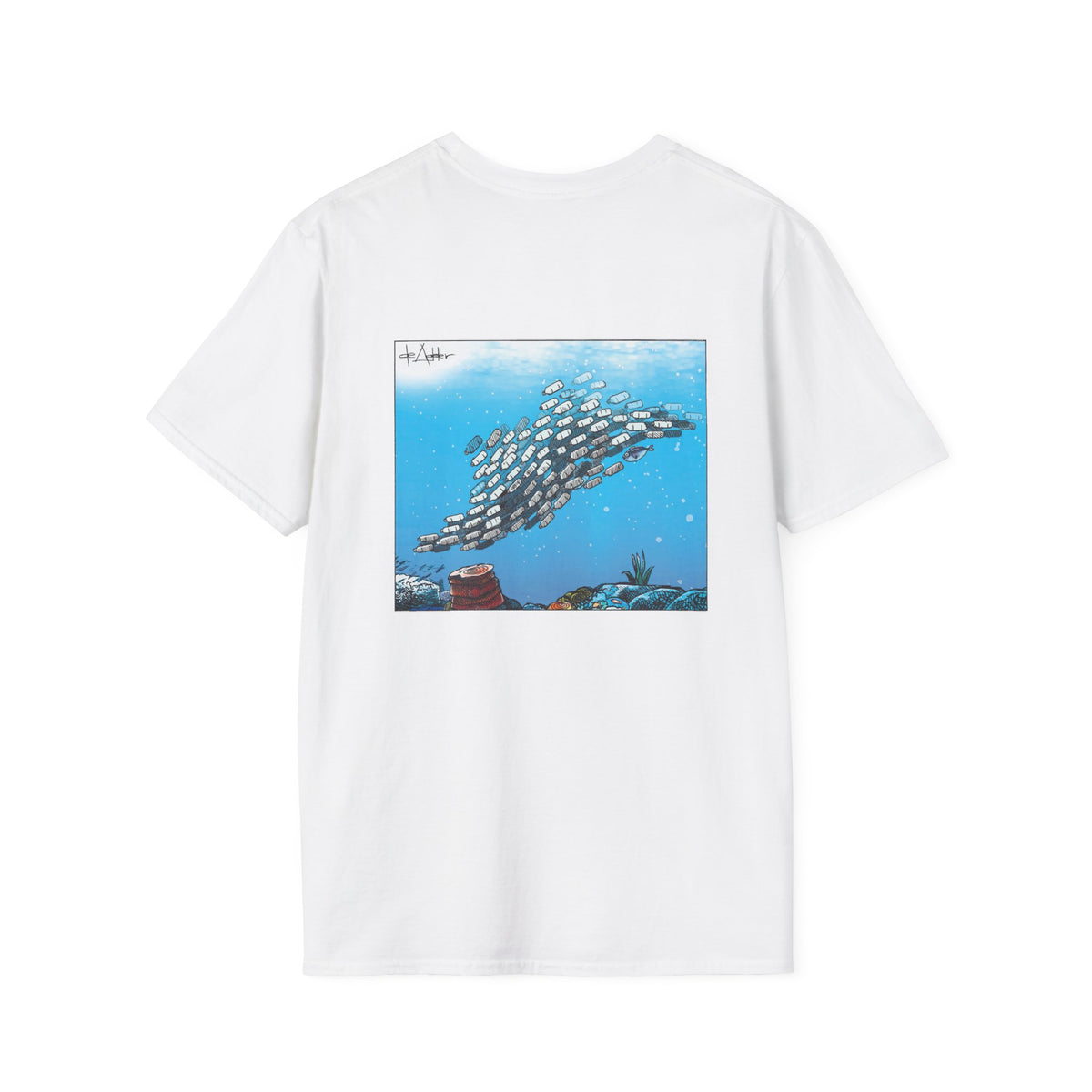 De Adder Designs "Plastic In Ocean" Unisex T-Shirt