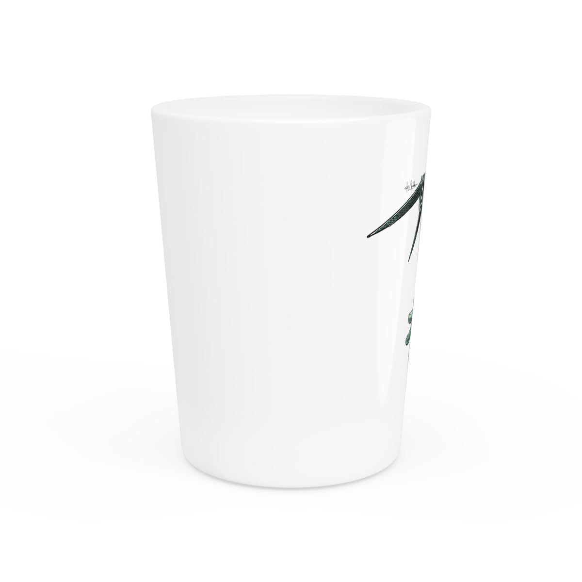 De Adder Designs "Flick Trump" White Ceramic 2oz Shot Glass