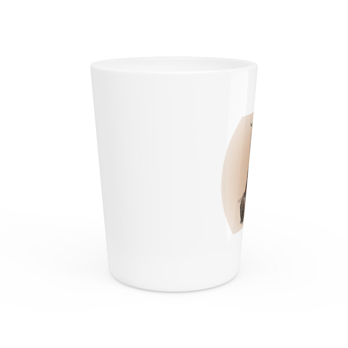 De Adder Designs "Trump the Menace" White Ceramic 2oz Shot Glass