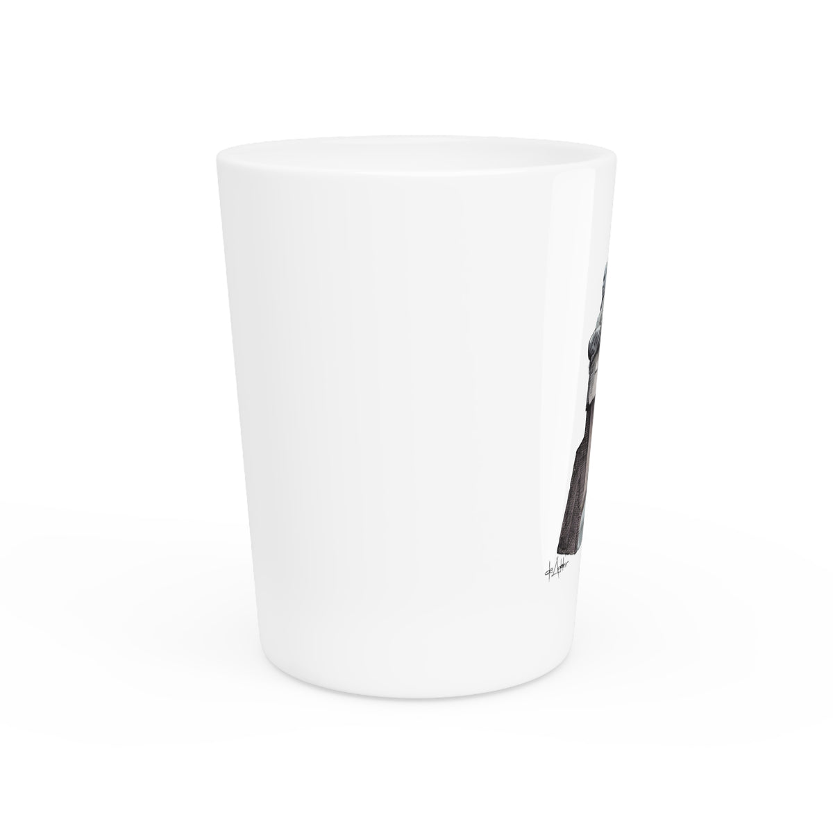 De Adder Designs "MLK" White Ceramic 2oz Shot Glass