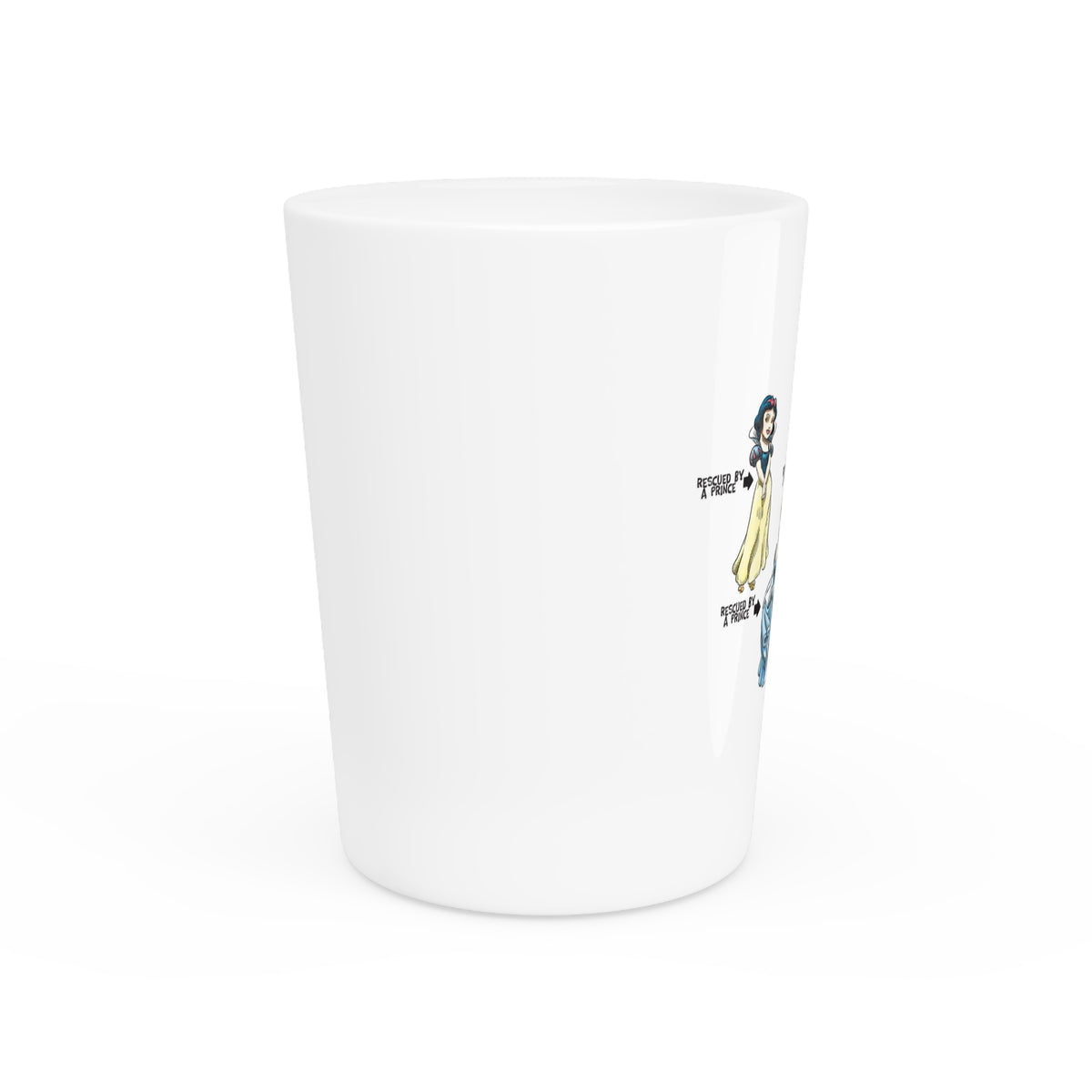 De Adder Designs "Carrie Fisher" White Ceramic 2oz Shot Glass
