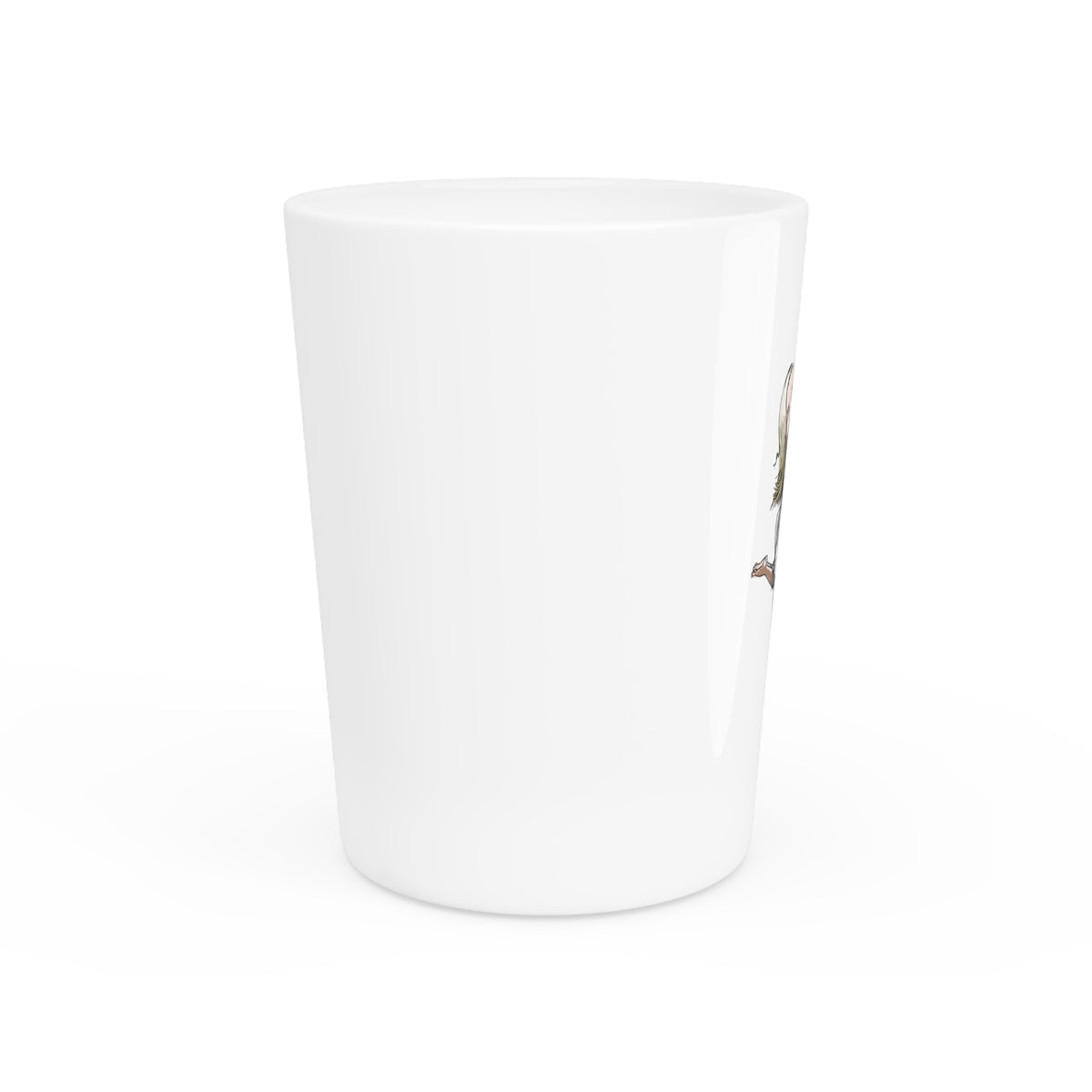 De Adder Designs "Ohara Candy" White Ceramic 2oz Shot Glass