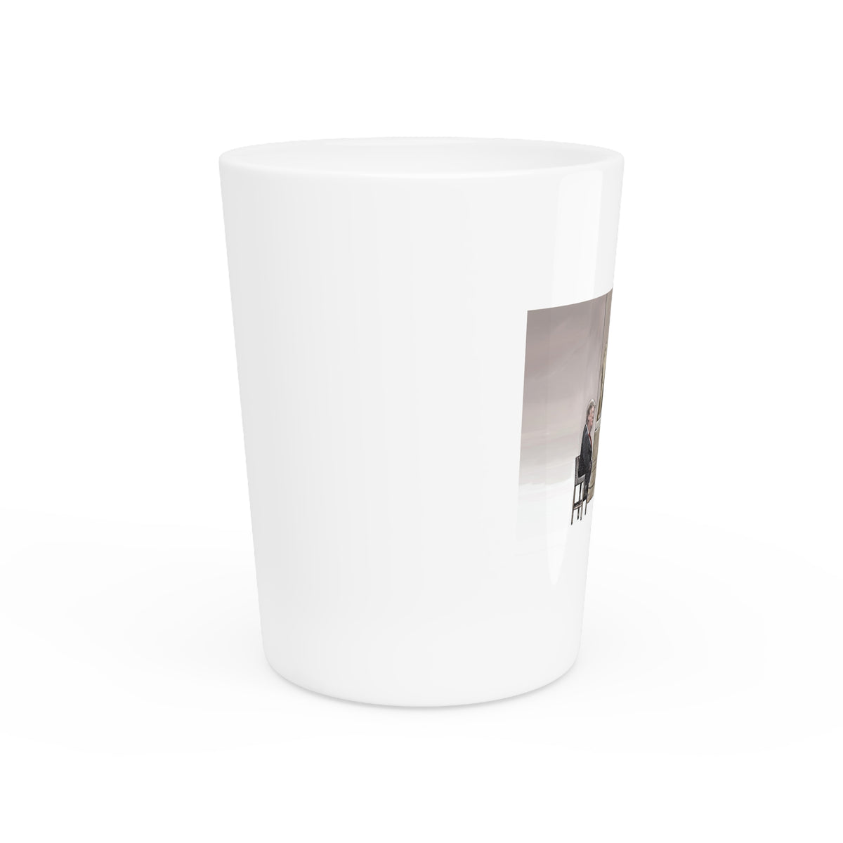 De Adder Designs "Shoot Me" White Ceramic 2oz Shot Glass