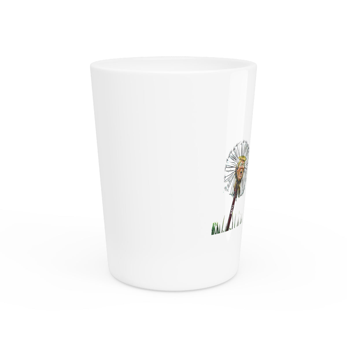 De Adder Designs "Hate" White Ceramic 2oz Shot Glass