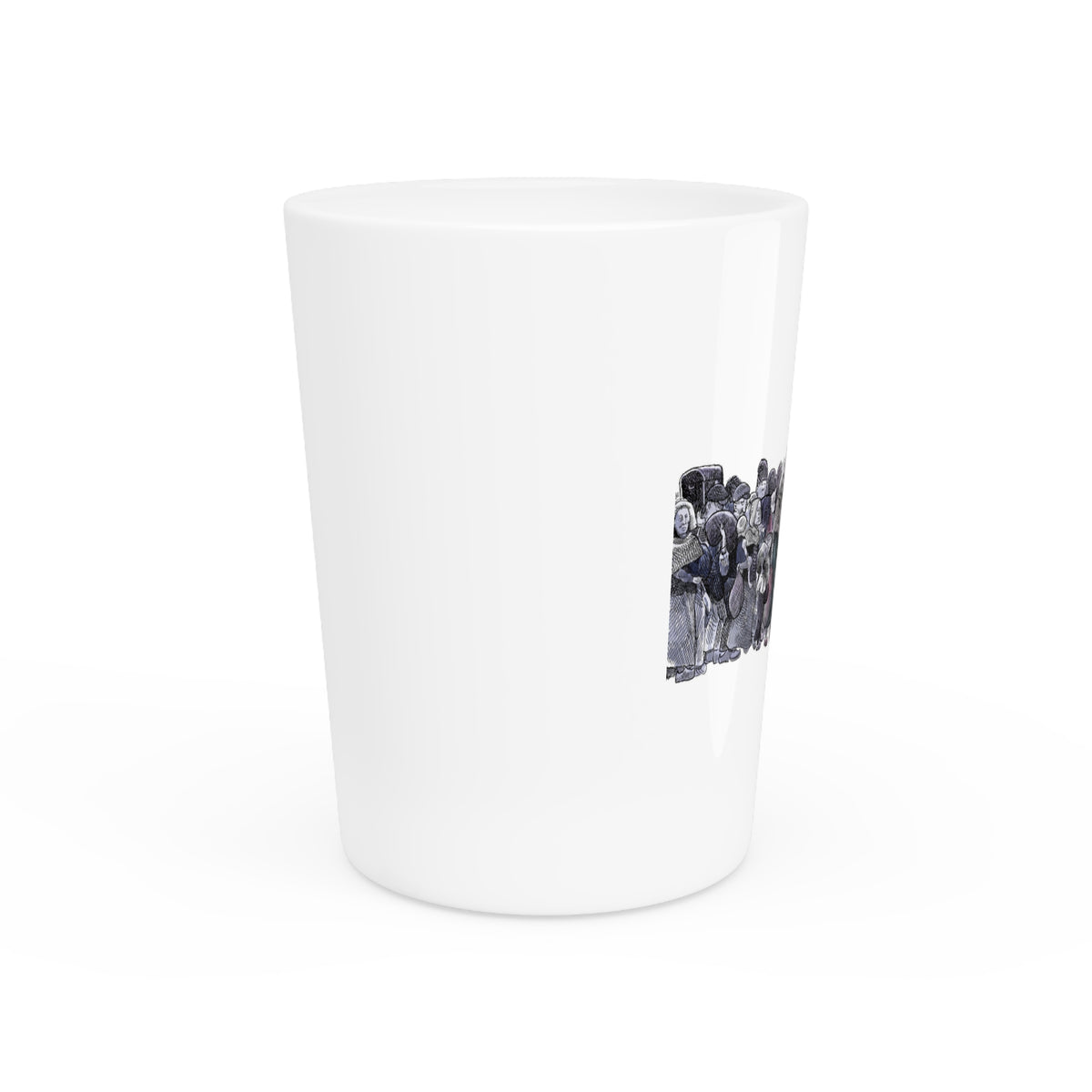 De Adder Designs "Acadia Mug" White Ceramic 2oz Shot Glass