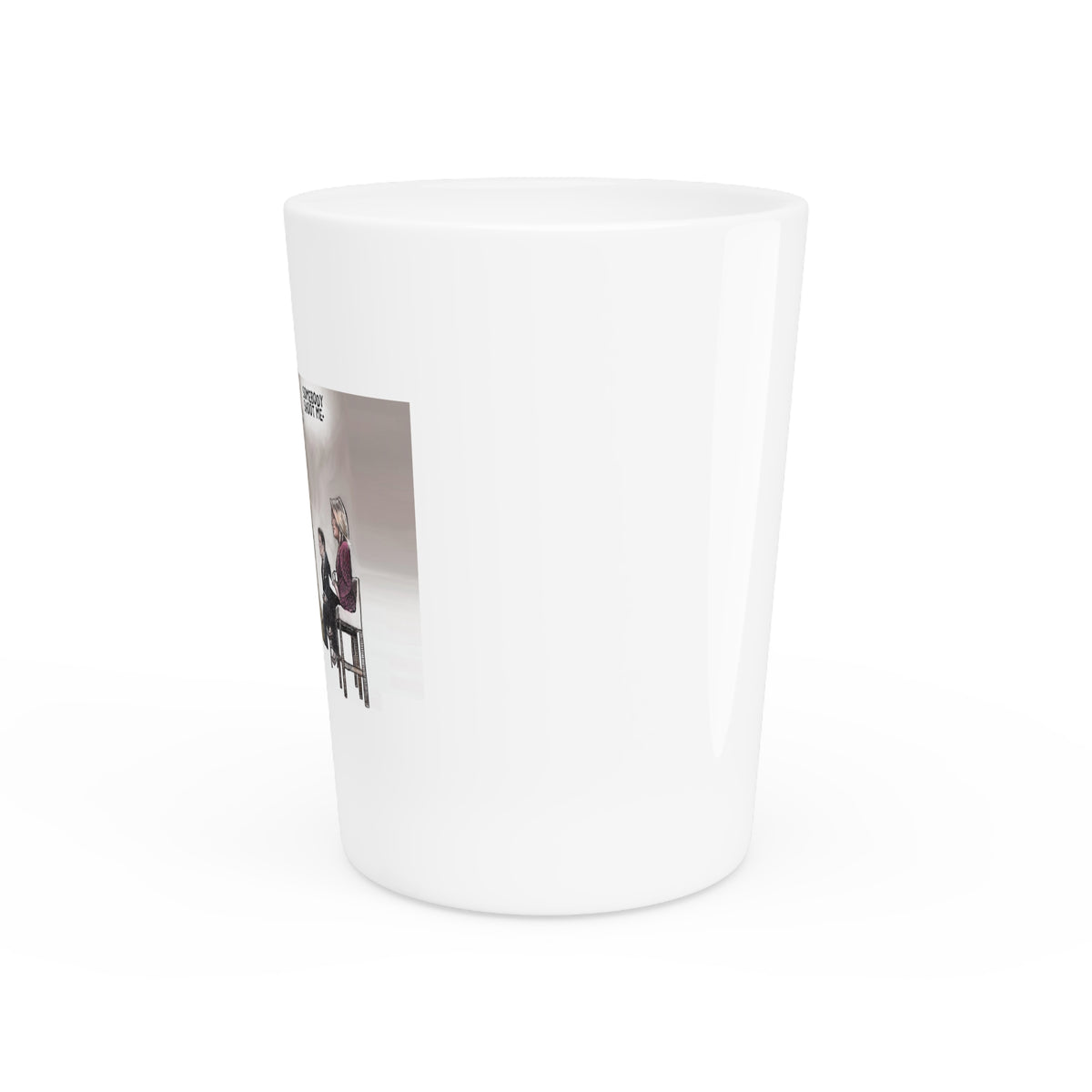 De Adder Designs "Shoot Me" White Ceramic 2oz Shot Glass