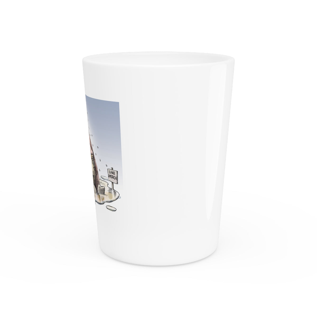 De Adder Designs "Lake Ontario" White Ceramic 2oz Shot Glass