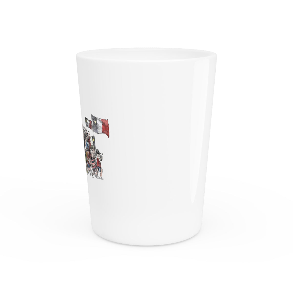 De Adder Designs "Acadia Mug" White Ceramic 2oz Shot Glass