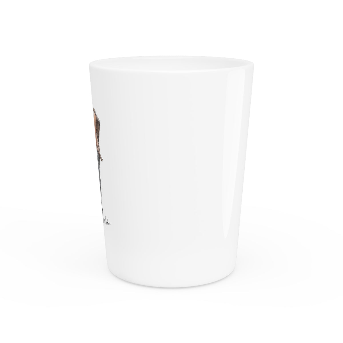 De Adder Designs "Ohara Candy" White Ceramic 2oz Shot Glass