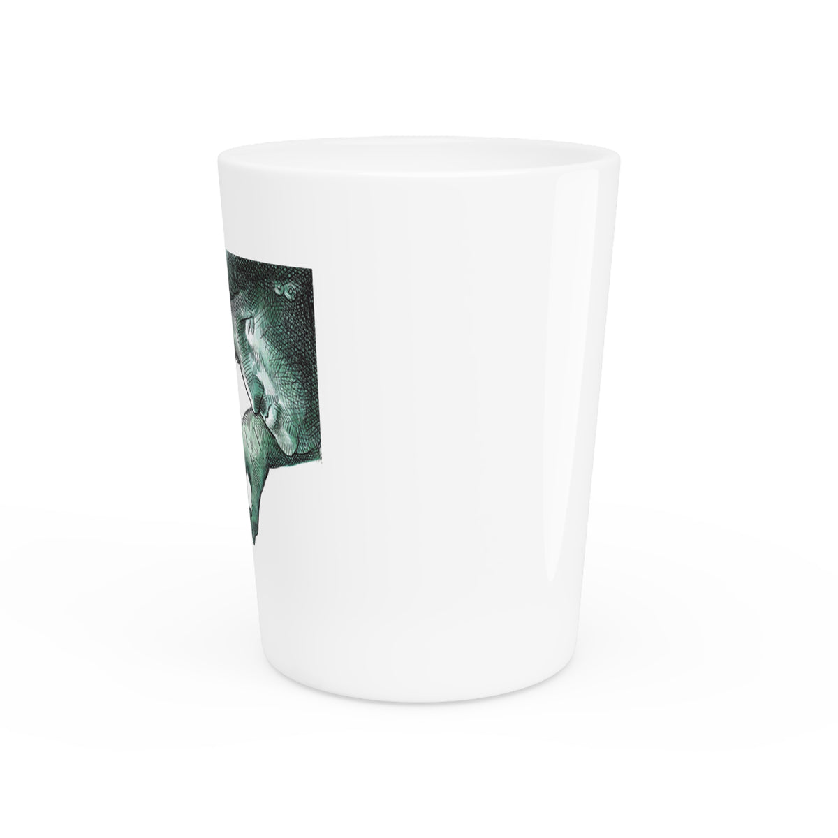 De Adder Designs "Flick Trump" White Ceramic 2oz Shot Glass