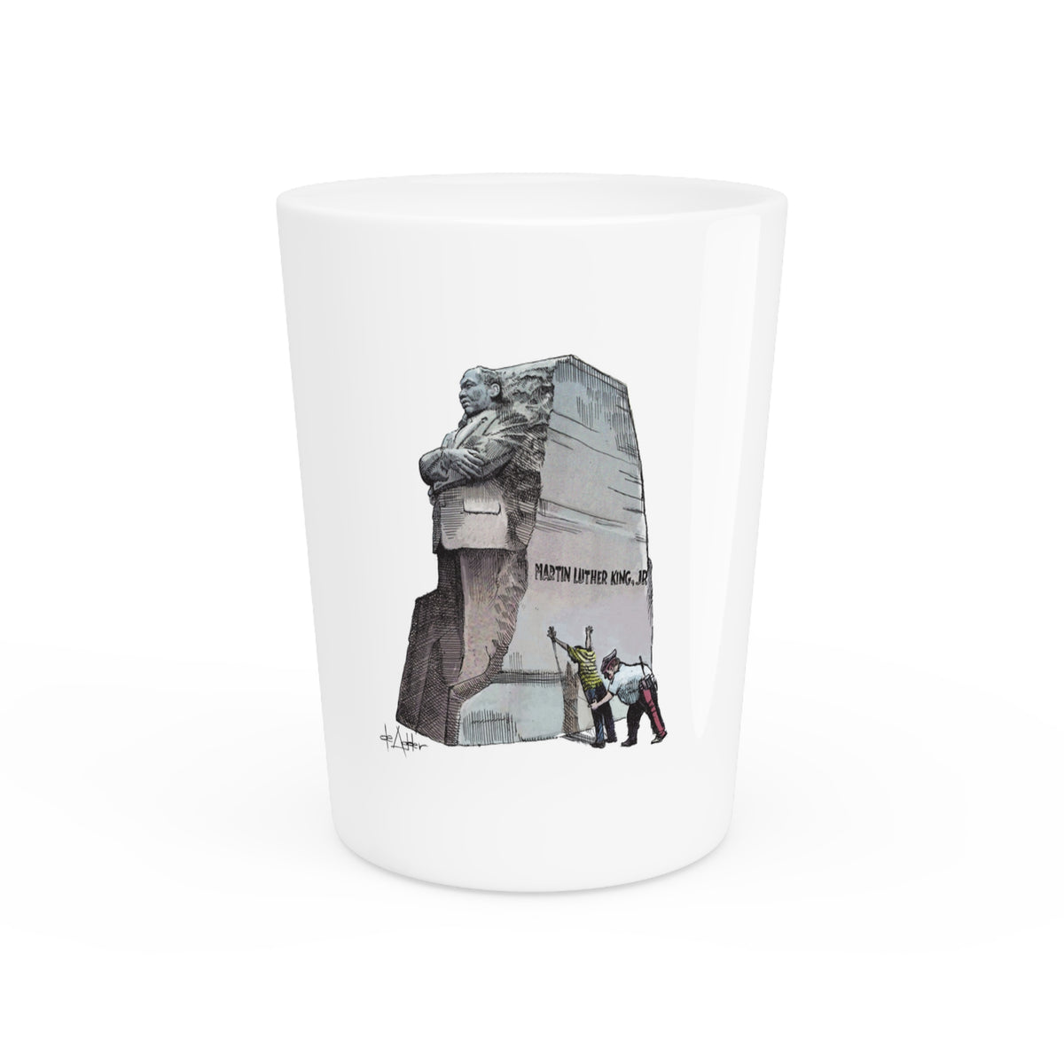 De Adder Designs "MLK" White Ceramic 2oz Shot Glass