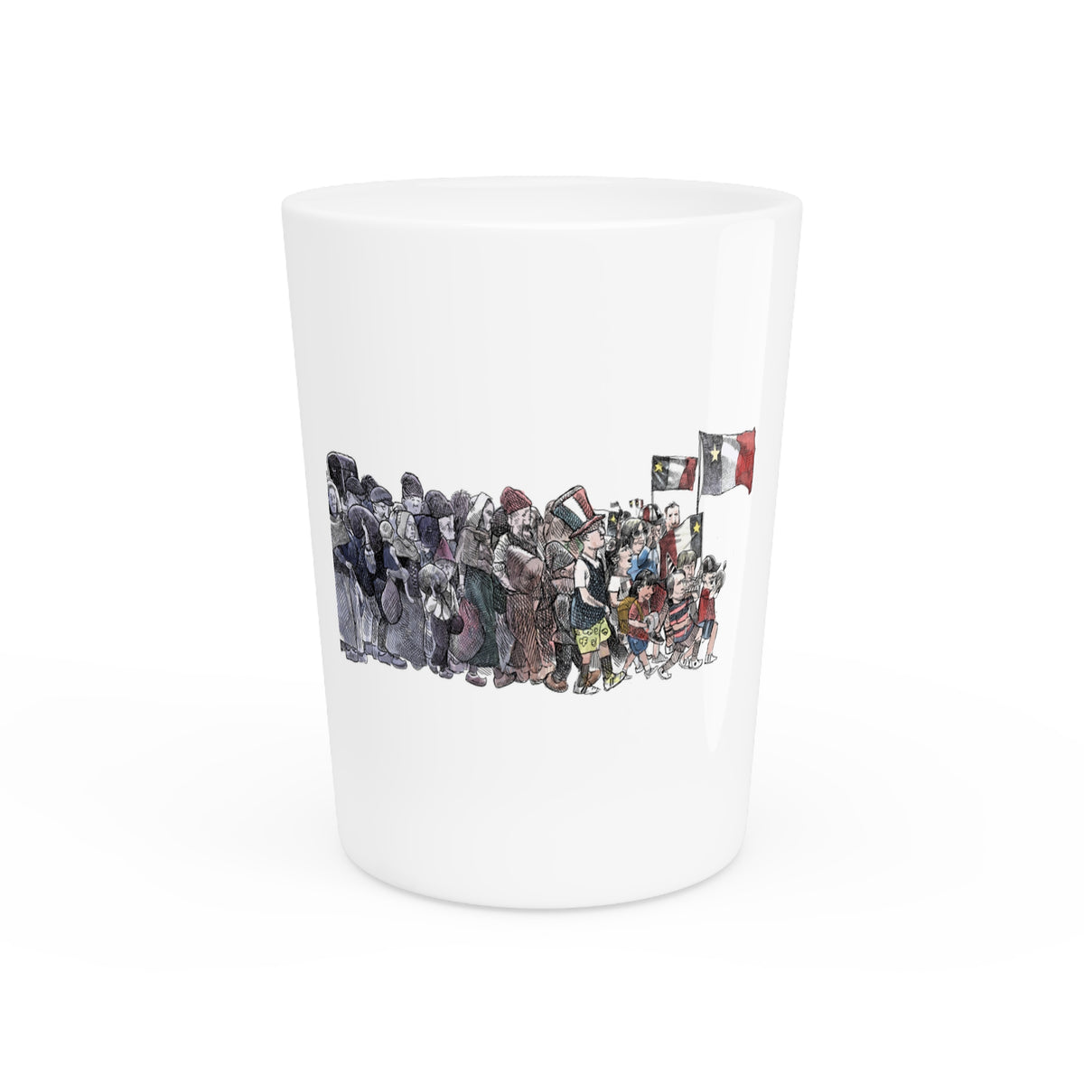 De Adder Designs "Acadia Mug" White Ceramic 2oz Shot Glass