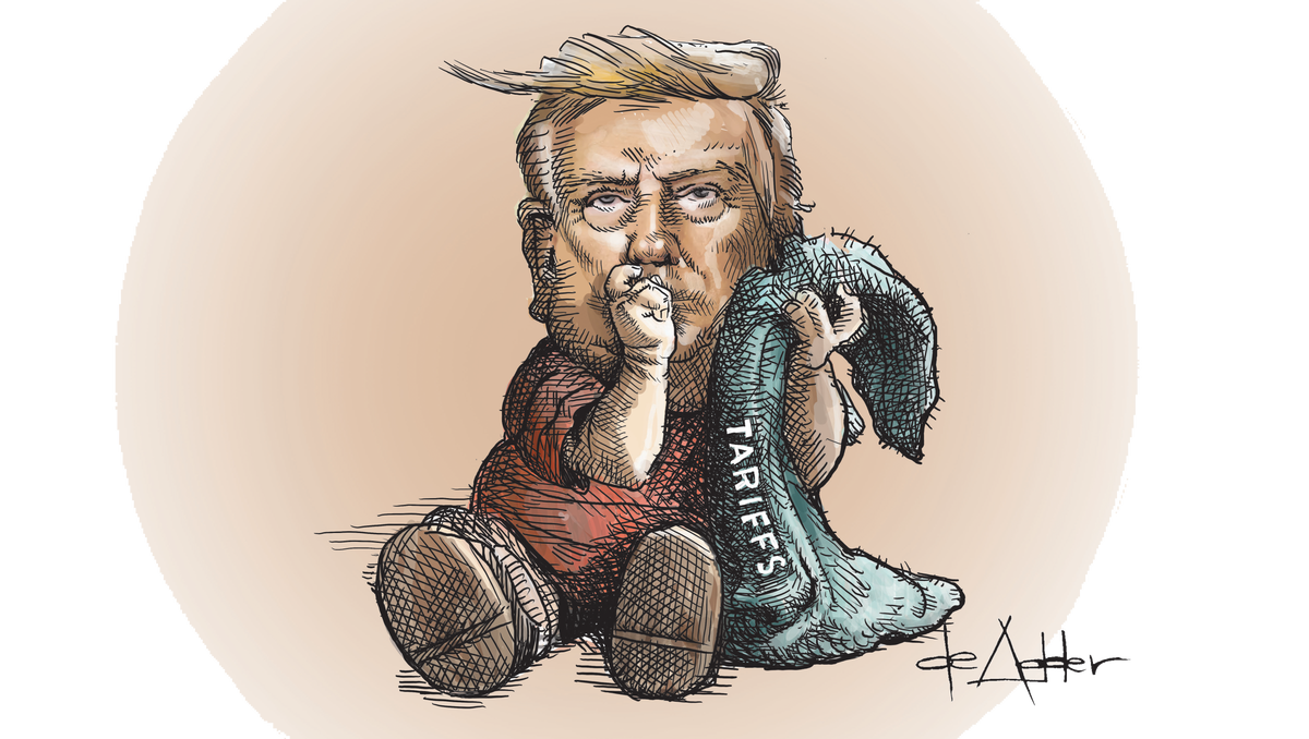 De Adder Designs "Trump the Menace" Print Red and White Trucker Hat